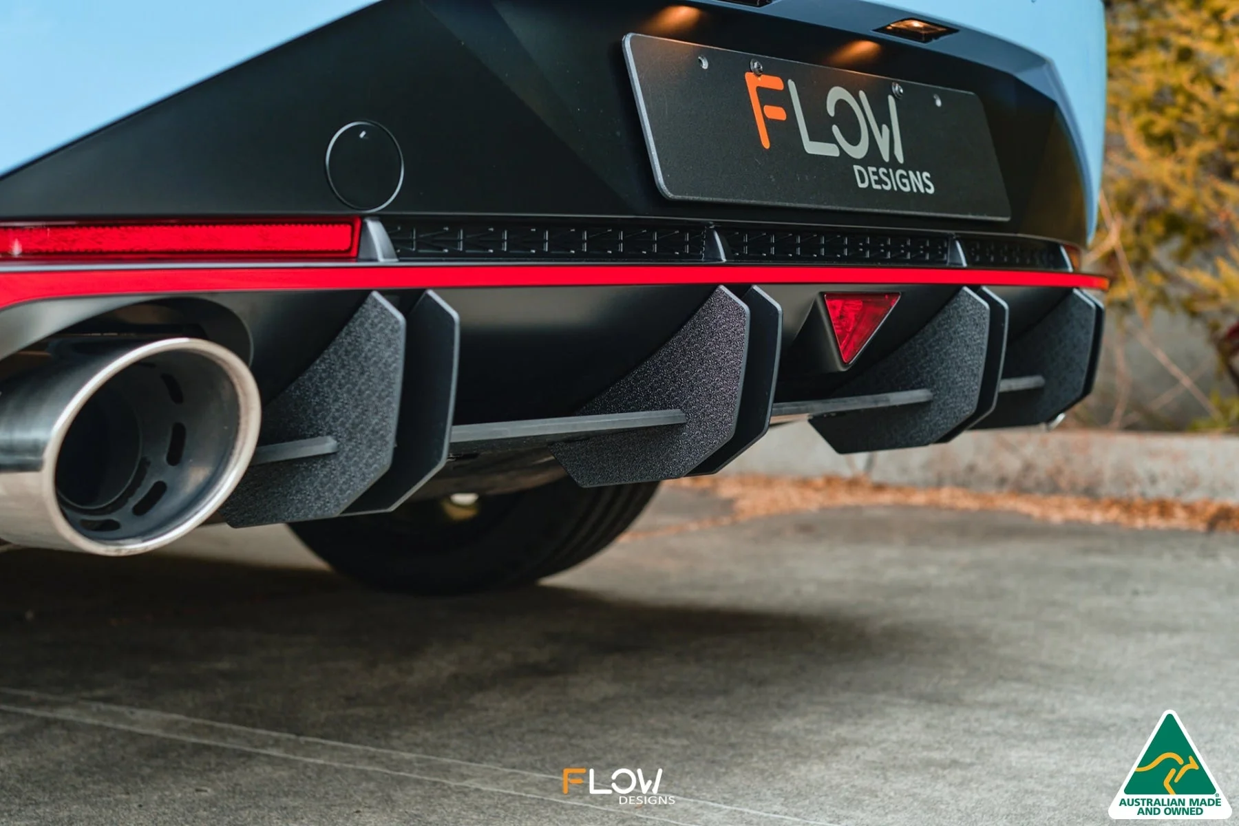 Flow Designs CN7 i30N Sedan (2021) Flow-Lock Rear Diffuser GLOSS BLACK - Image 2