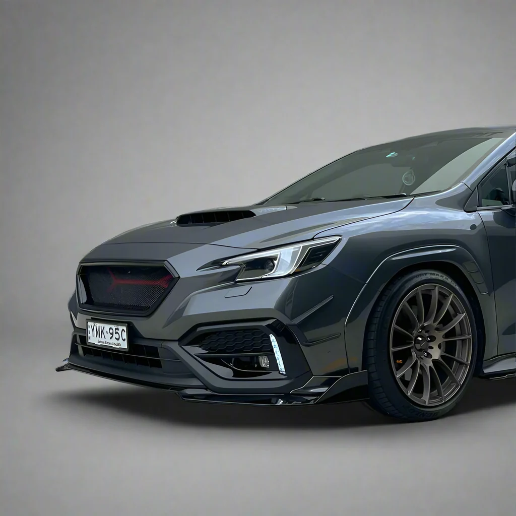 DMAKER STI-Spec V2 Front Lip/Under Spoiler (3-Piece) For 2022+ Subaru WRX VB [Crystal Black] - Image 4