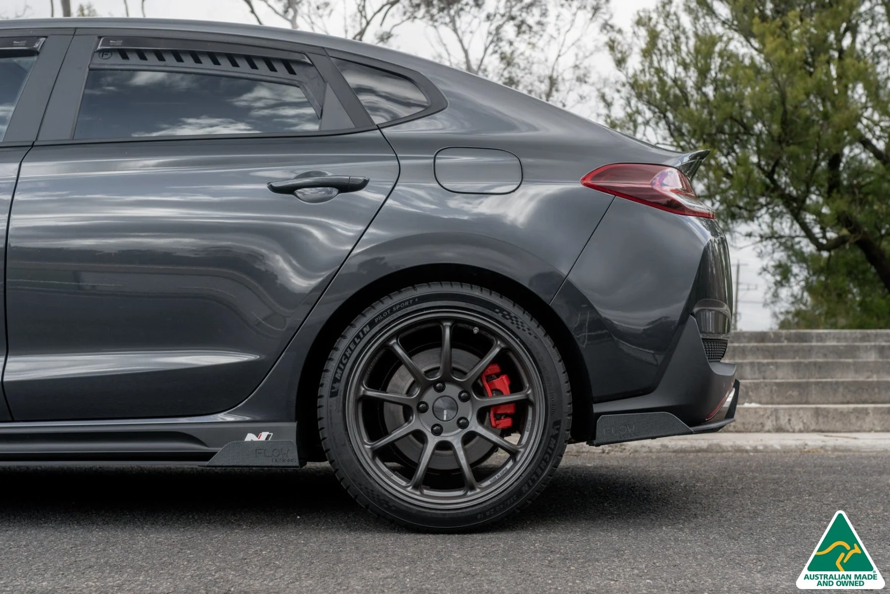 Flow Designs i30N Fastback PD FL (2022+) Side Skirt Splitters [GLOSS BLACK] - Pair - Image 10