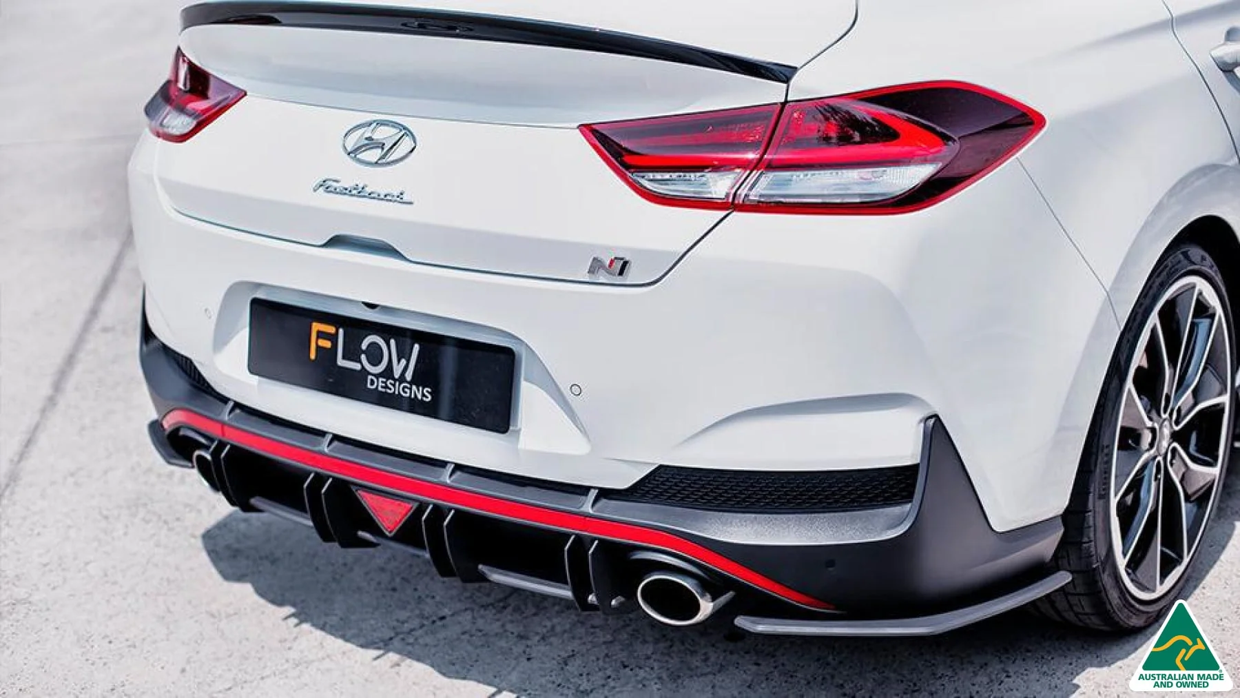 Flow Designs i30N Fastback PD Flow-Lock Rear Diffuser [GLOSS BLACK] - Image 2
