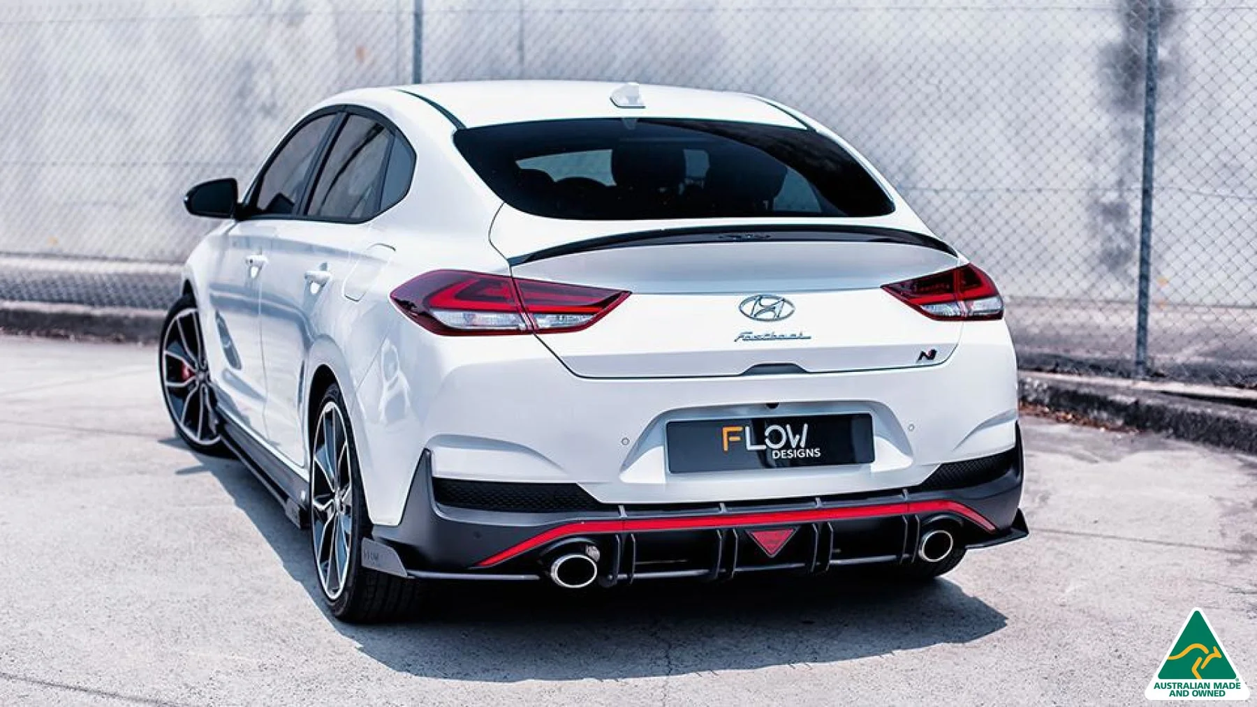 Flow Designs i30N Fastback PD Flow-Lock Rear Diffuser [GLOSS BLACK] - Image 6