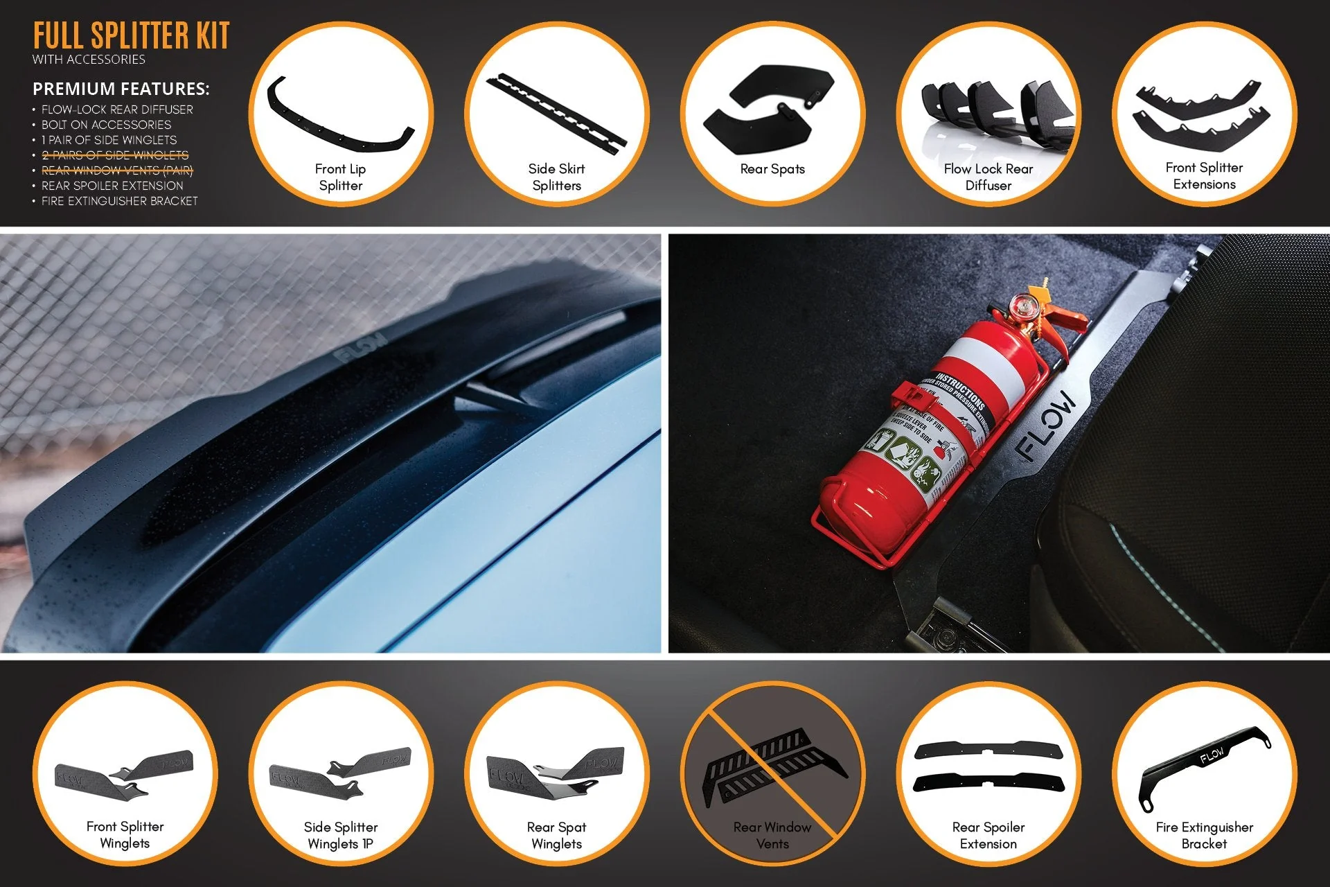 Flow Designs Hyundai i30N Hatch PD (2018-2020) Full Lip Splitter Set - Image 16