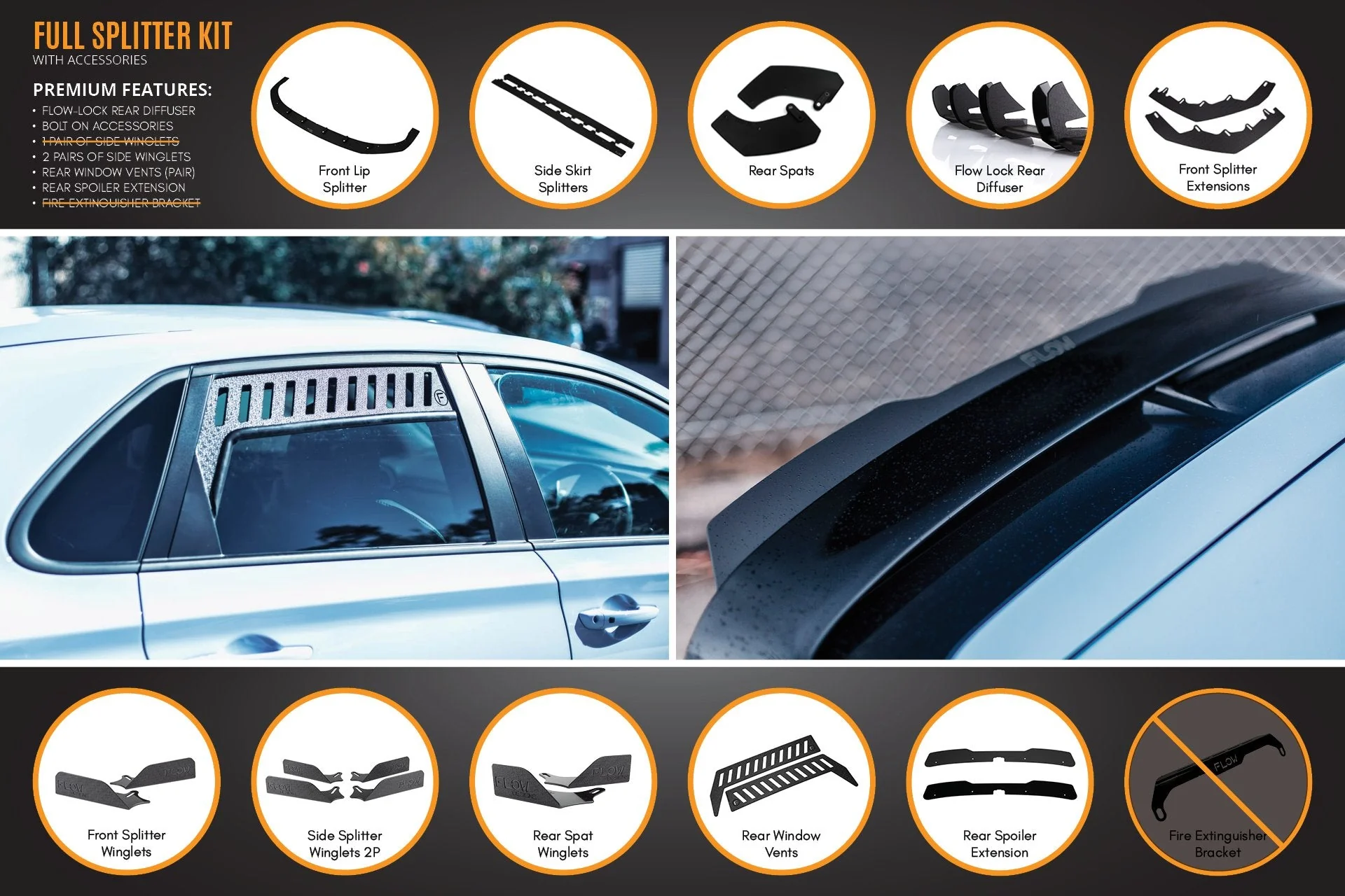 Flow Designs Hyundai i30N Hatch PD (2018-2020) Full Lip Splitter Set - Image 22