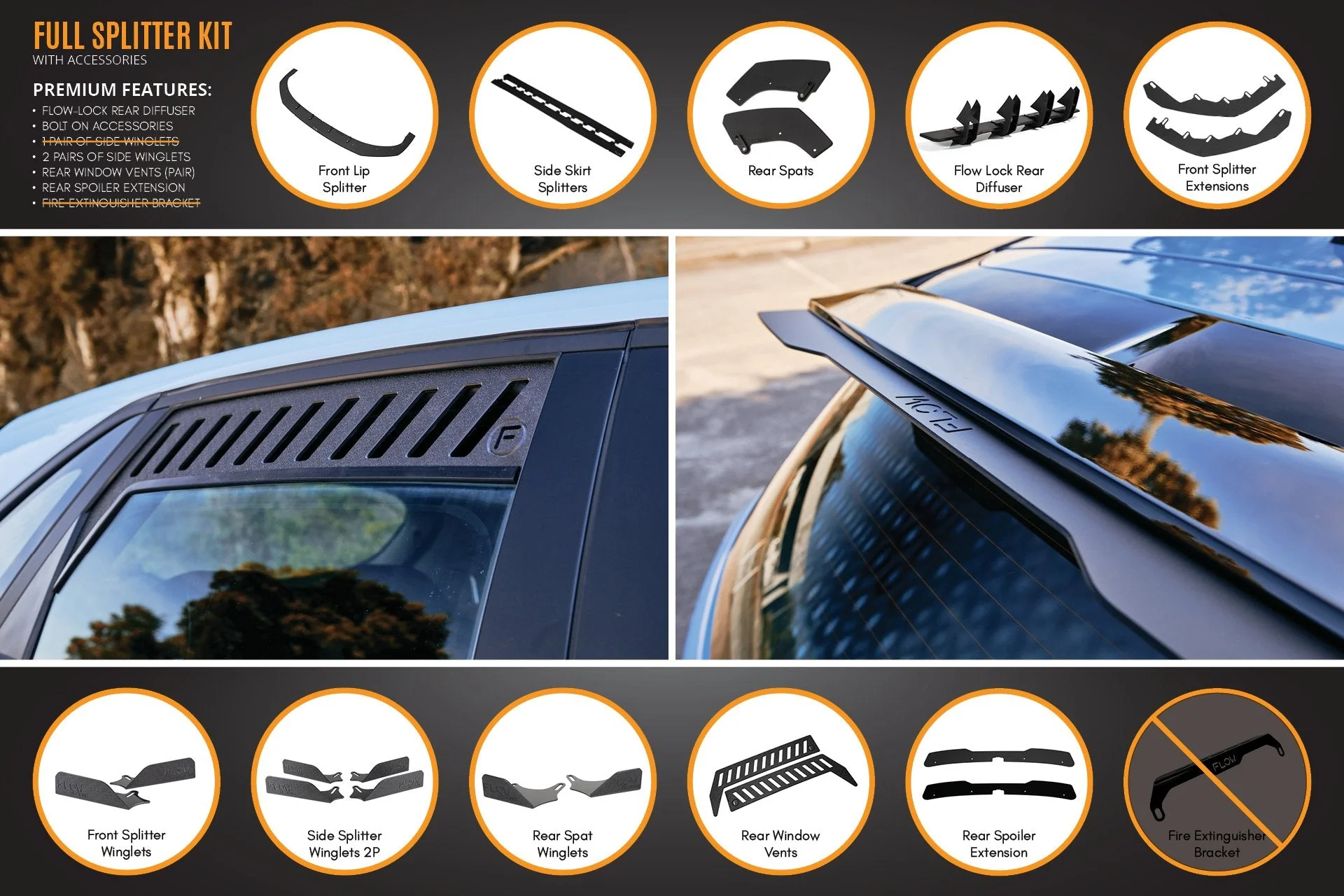 Flow Designs Hyundai i30N Hatch PD FL (2021) Full Lip Splitter Set - Image 22