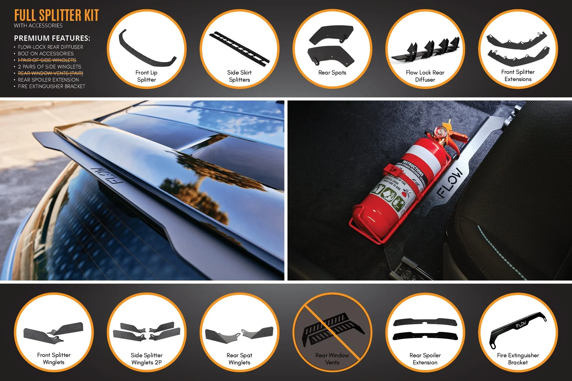 Flow Designs Hyundai i30N Hatch PD FL (2021) Full Lip Splitter Set - Image 23