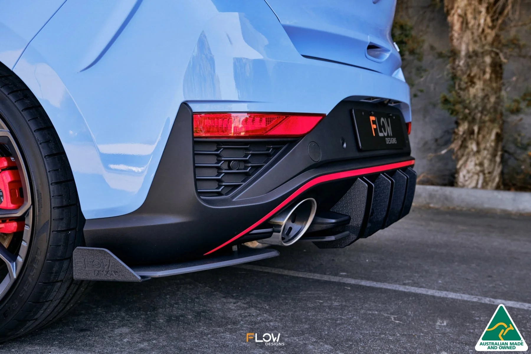 Flow Designs i30N Hatch PD FL (2021) Rear Spats [GLOSS BLACK] - Pair - Image 7