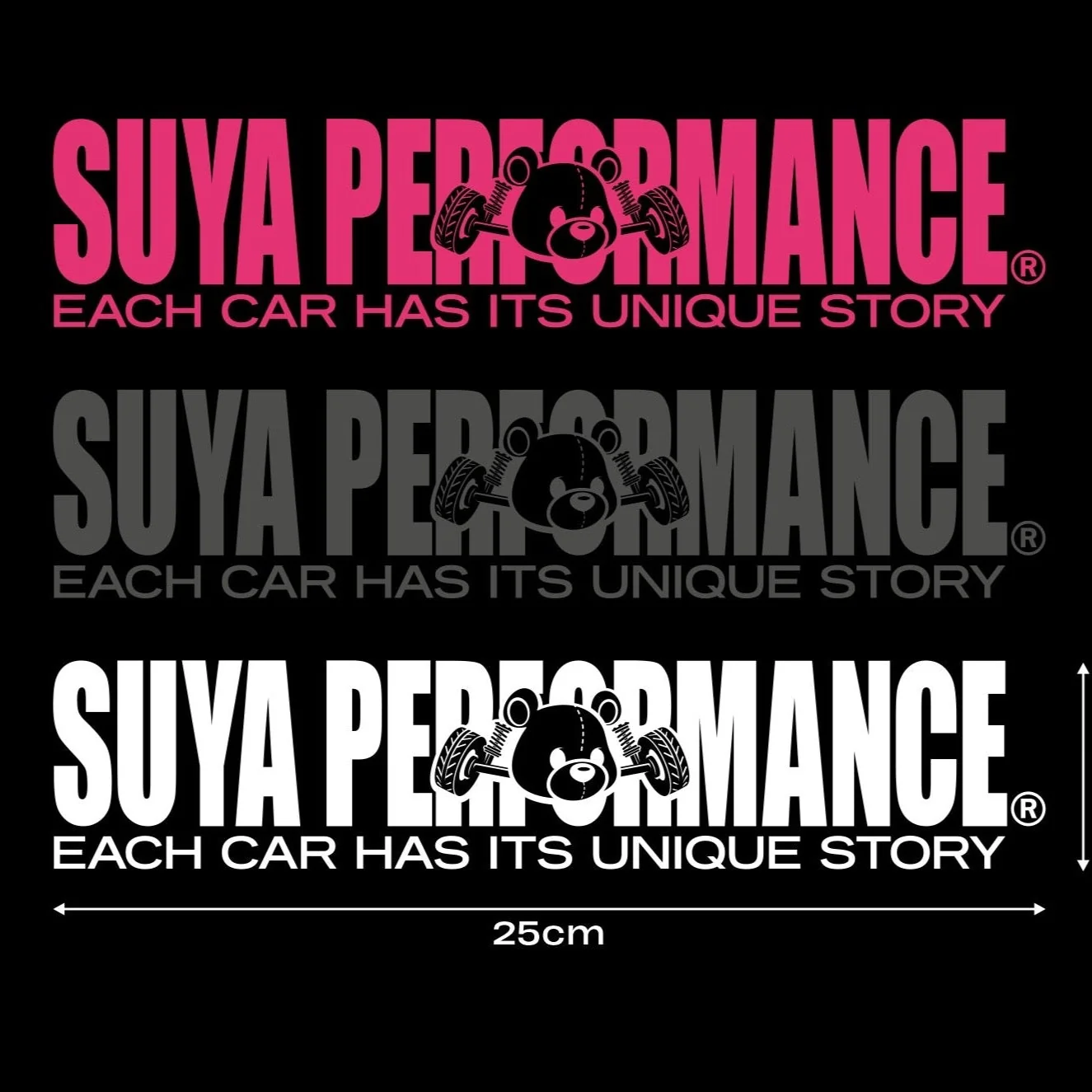 SUYA Stickers & Overlays - "SUYA Performance" Car Vinyl Stickers